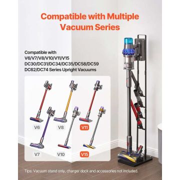 Putekļsūcēja statīvs ar riteņiem Dyson V6–V15 vertikālajiem modeļiem