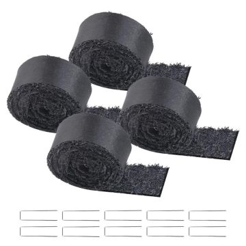 Gumijas mulča ainavu veidošanai, 4 ruļļi, 120 x 4,5 collas, melna