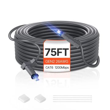 Удлинительный кабель Starlink Gen 2, 22,86 м, 1200 Мбит/с, сечение 26 AWG.