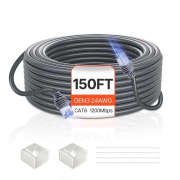 Кабель Starlink Gen 3, 45,72 м, 1200 Мбит/с, удлинительный кабель 24 AWG.