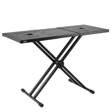 Augstumā regulējams saliekams DJ statīvs (32"-43") ar galda virsmu