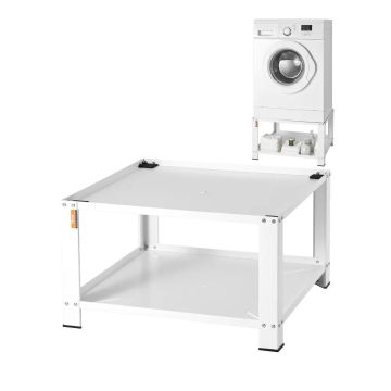 Izturīga tērauda veļas mazgājamās mašīnas pamatne ar plauktu, 711x711x406 mm, 299 kg