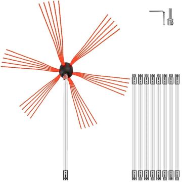 Skursteņa tīrīšanas komplekts 914,4 cm ar kvēpu tīrītāju