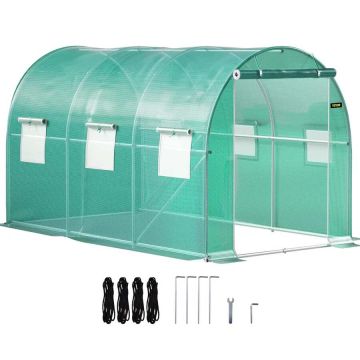 Tuneļa siltumnīca, 3,6x2x2 m, cinkota tērauda stīpas, zaļa