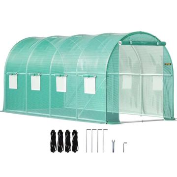 Tuneļa tipa pārvietojama siltumnīca, 4,5x2x2 m, cinkota tērauda stīpas, zaļa