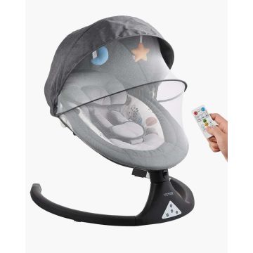 Pārnēsājamas bērnu šūpoles ar 5 ātrumiem, Bluetooth un tālvadības pulti, 0-9 mēnešiem.