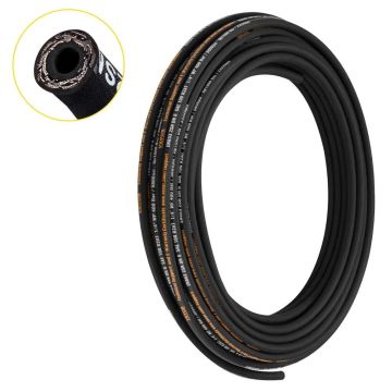 Hidrauliskā šļūtene 1/4" x 100 pēdas, gumijas, 5800 PSI, ar tērauda pinumu