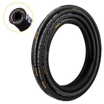 Hidrauliskā gumijas šļūtene 3/8", 50 pēdas, 4800 PSI, tērauda stieple, elastīga