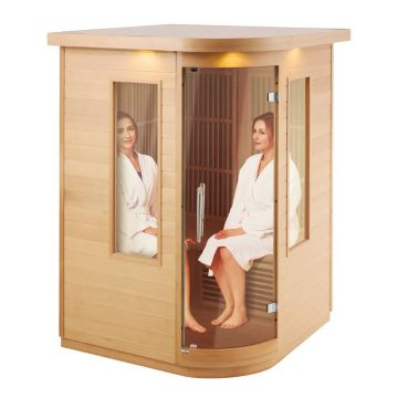 Infrasarkanā koka pirts 2 personām ar LED un Bluetooth