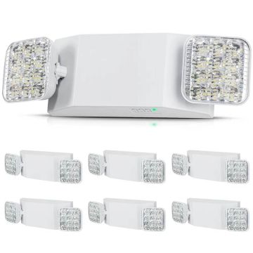6 komerciālas LED avārijas gaismas, 3 W, baltas, 180 minūšu akumulators