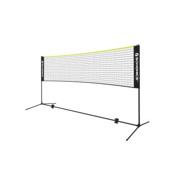 Badmintona tīkls 5m, melns un dzeltens
