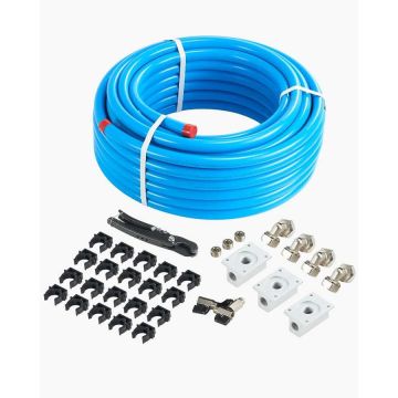 Gaisa kompresora līniju komplekts 100 pēdu garumā, HDPE-alumīnijs, zils