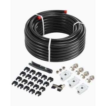Gaisa kompresora cauruļu komplekts 100 pēdas, 3/4 collas, HDPE alumīnijs, melns