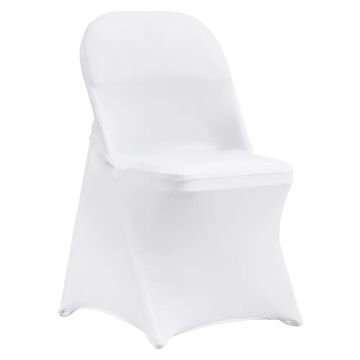 Белые эластичные чехлы для стульев из спандекса, 50 шт., универсальные, моющиеся.