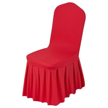Sarkans poliestera un spandeksa elastīgu krēslu pārvalku komplekts, 30 gabali, līdz 94 cm augstumam
