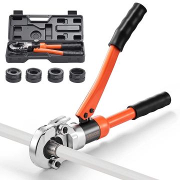 Hidrauliskais cauruļu gofrēšanas instruments PEX un alumīnija-plastmasas savienojumiem ar U16-U32 žokļiem un koferi