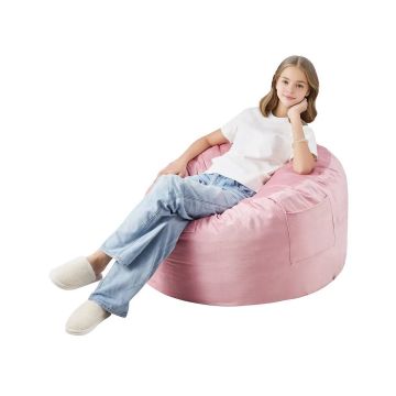 Rozā apaļš, 90 cm garš pufs ar noņemamu pārvalku, samts