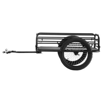 Velosipēda kravas piekabe, 20 collu riteņi, oglekļa tērauda rāmis, salokāma, kravnesība 124,7 kg