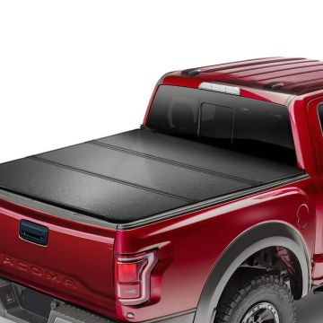 Чехол для кузова пикапа Toyota Tacoma 2016-2023, черного цвета, длиной 5 футов, со светодиодной подсветкой и грузоподъемностью 400 фунтов, состоящий из трех частей.