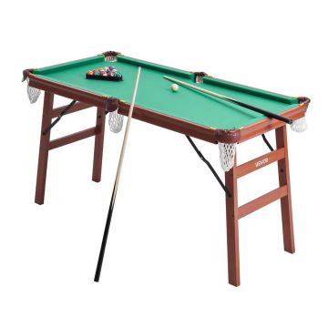 Saliekams biljarda galds 140 cm ar aksesuāriem, brūns
