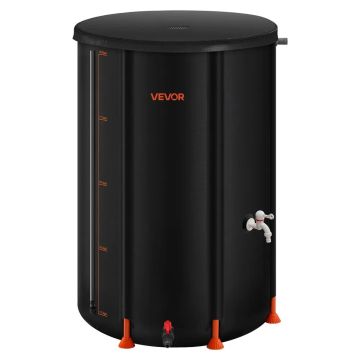 Salokāma lietus ūdens muca 380 L, 1000D PVC, melna