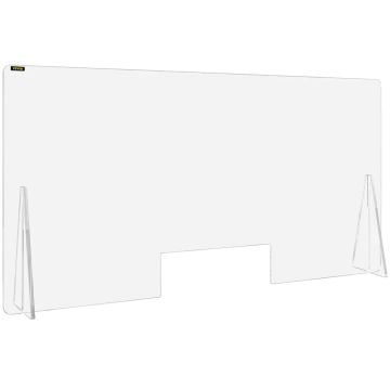Защитный акриловый щит для прилавка размером 24"x48" с окном.