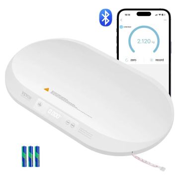 Viedie Bluetooth bērnu digitālie svari ar mērlenti, 88 mārciņu ietilpība