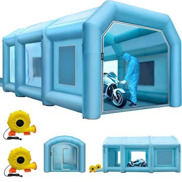 Piepūšama auto krāsošanas kabīne, 9x6x4 m, ar filtru un pūtējiem