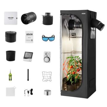 Iekštelpu audzēšanas telts 60x60x180 cm ar LED apgaismojumu un ventilāciju