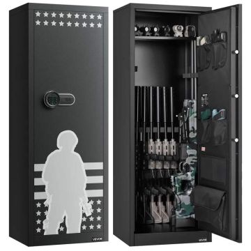 Drošs 10–12 ieročiem ar digitālo slēdzeni un pistoles kabatām