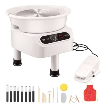 Keramikas ritenis 10 collas, elektrisks, 350 W ar LCD displeju un pedāli, balts