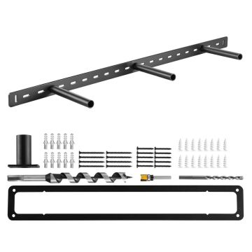 Slēpti peldoši plauktu kronšteini, 1 gab., kravnesība 86 kg, 34x6,2x1,5 collas.