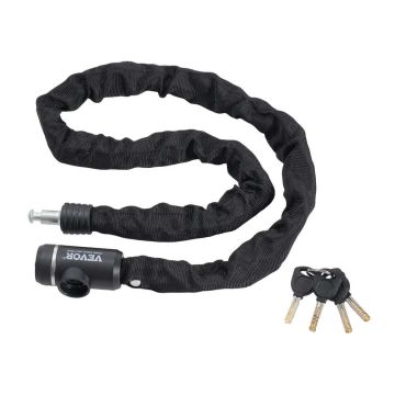 Velosipēda ķēdes saslēdzene 3,94 pēdas, 10 mm, 3 atslēgas, augsta drošība