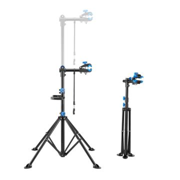 Velosipēda remonta statīvs, regulējams 83–148 cm, salokāms, ar magnētisku instrumentu paliktni