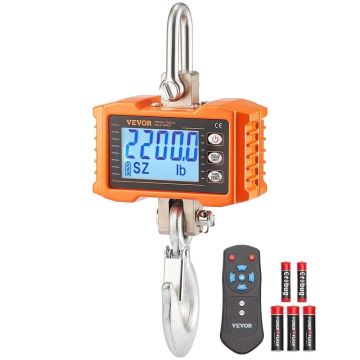 Digitālie industriālie celtņa svari 1000 kg, oranži, ar tālvadības pulti