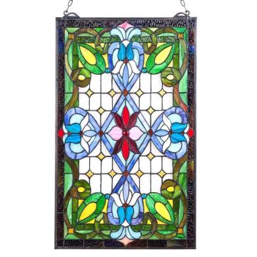 Vitrāžas loga panelis Tiffany, 433x731 mm, piekarināms