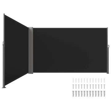 Выдвижной алюминиевый боковой навес, 71"x236", черный, водонепроницаемый.