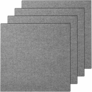 Pašlīmējošas paklājflīzes, 24x24 collas, polsterētas, gaiši pelēkas (9 gab.)
