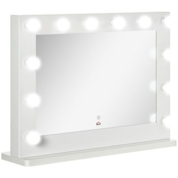 Kosmētikas spogulis ar LED apgaismojumu Homcom 80x60x20cm., balts