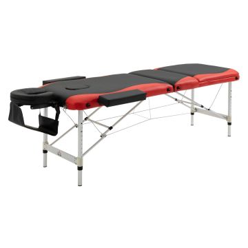 Masāžas galds Homcom 215x60x84cm., melns/sarkans