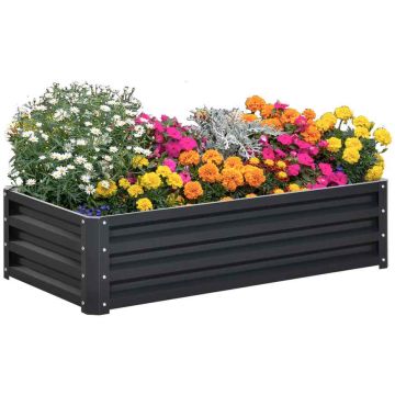 Paaugstināta dobe Outsunny 120x60x30.5cm, tumši pelēka/sudraba krāsā