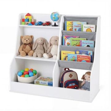 Children's bookshelf, 2 open shelves, 3 hanging shelves, 89 × 35.5 × 80 cm