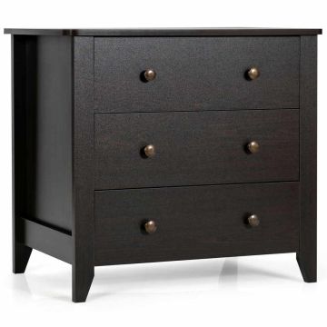 Children's chest of drawers, 3 drawers, Black/brown, 71.12 × 45.72 × 66.04 cm