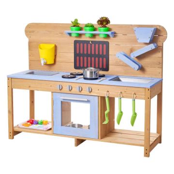 Bērnu āra dubļu virtuve VEVOR AC8290, 4 plītis, 122 × 42,5 × 93 cm