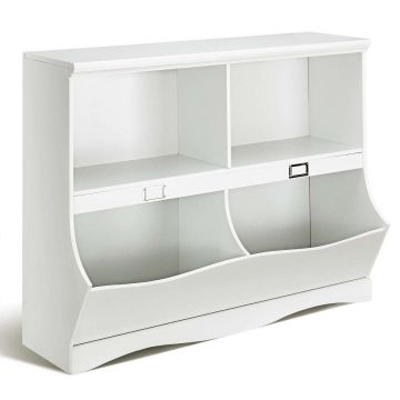Children's shelf, 4 shelves, White, 105.4 × 83.8 × 39.4 cm