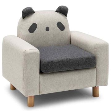 Children's sofa with a panda, chicken or dinosaur motif, 59x42x54 cm, beech legs