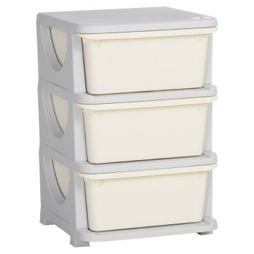 Детский шкаф Homcom 37x37x56,5см, серо-кремовый