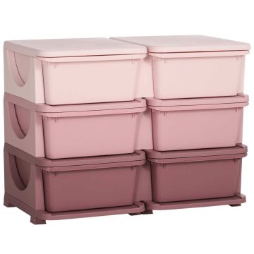 Детский шкаф Homcom 75x37x56,5см, розового цвета