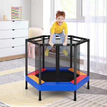 Children's trampoline with safety net, 360° net, 122 × 87 cm