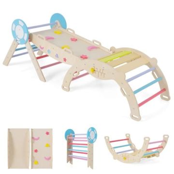 Children's climbing set, 7-8 in 1, Multicolored, 190 × 55 × 57 cm